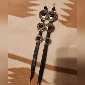 Saddle Tramp- Black 3 Concho Earrings New